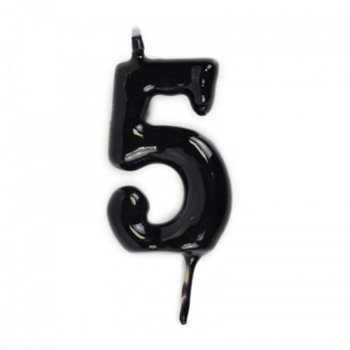 Vela Número 5 Preto